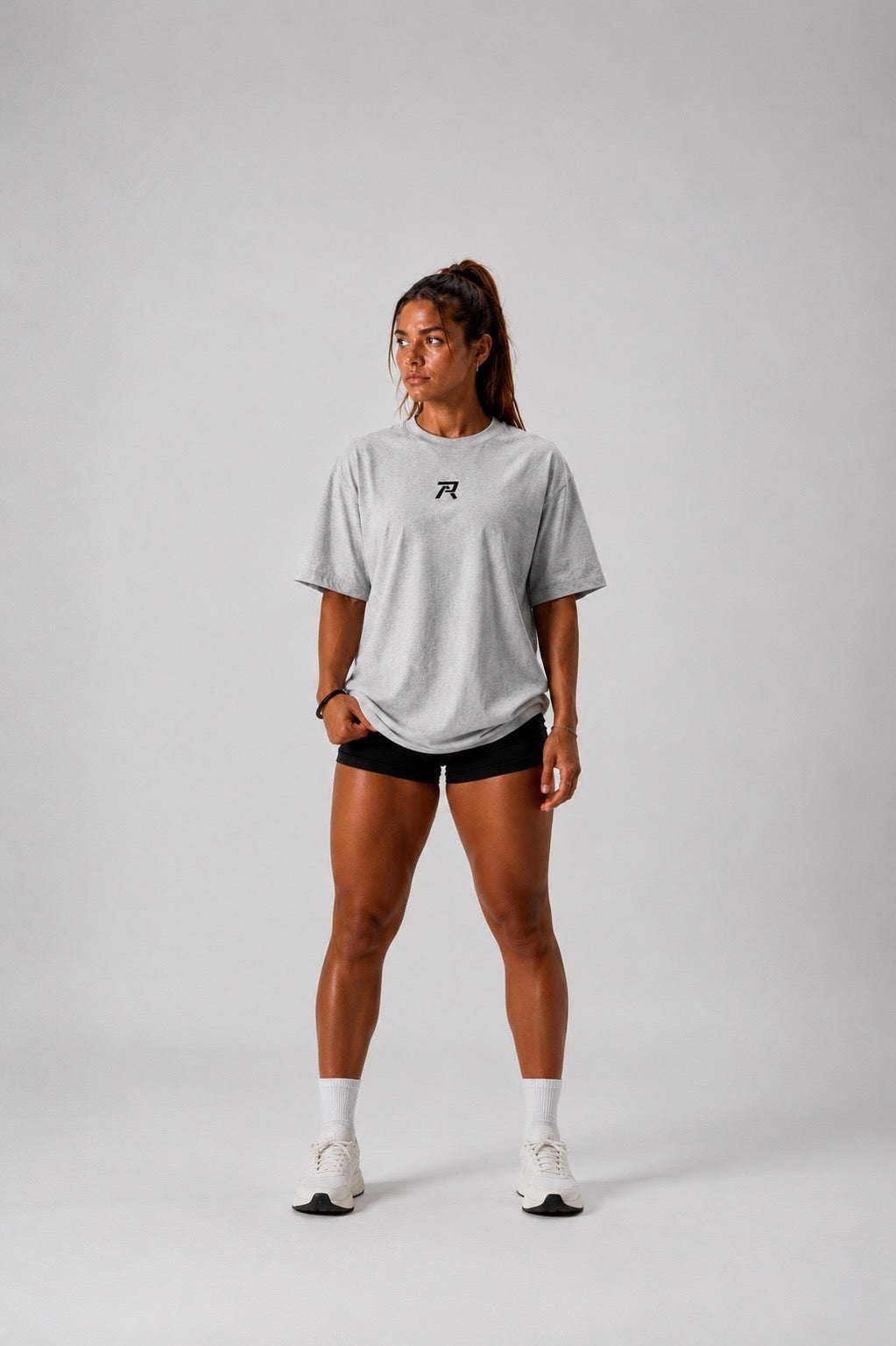 T-shirt Oversize - Gris Chiné