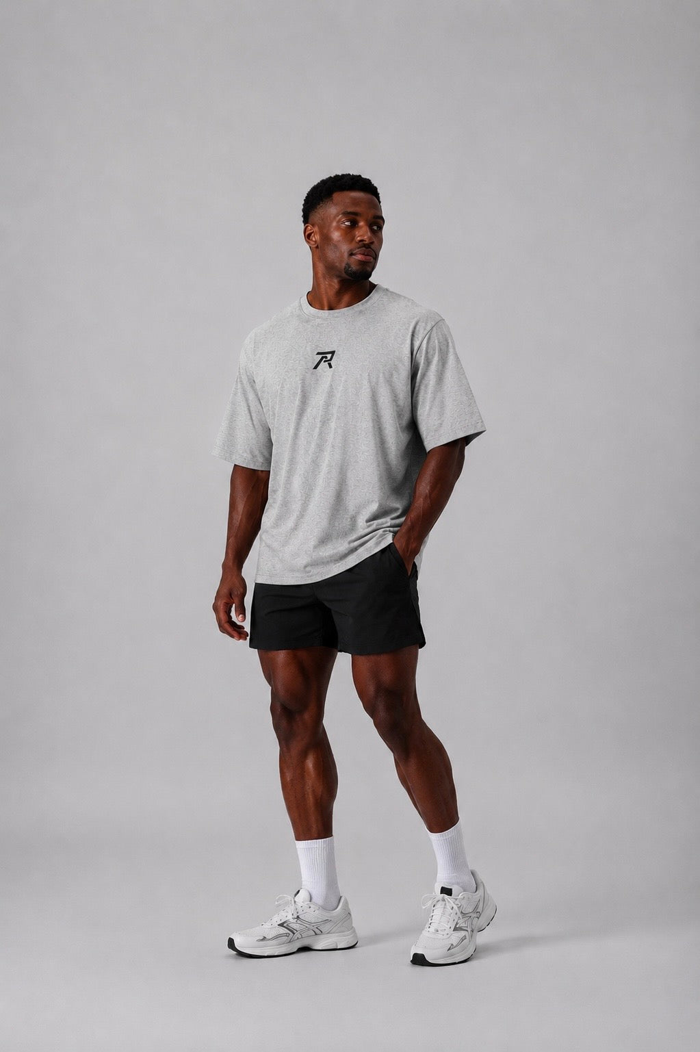 T-shirt Oversize - Gris Chiné